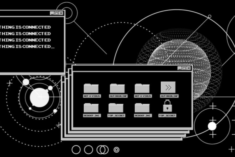 Schwarz Weiß Illustration einen PC-Hintergrundes